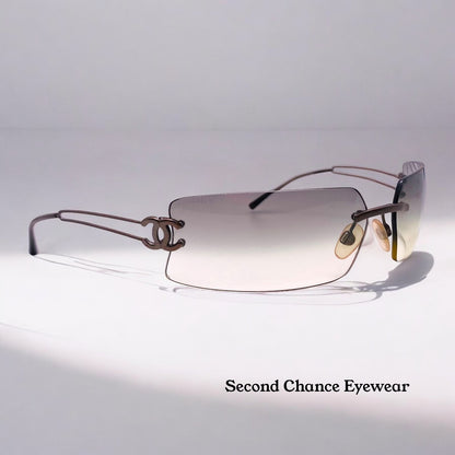 AUTHENTIC CHANEL CH4047 c.1708G 62MM RIMLESS SUNGLASSES-ITALY-AUTHENTIC