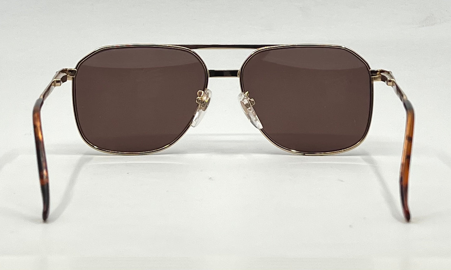 GALANT 102/FLEX Gold 18KGP Vintage Sunglasses – New Brown Second Chance Lenses