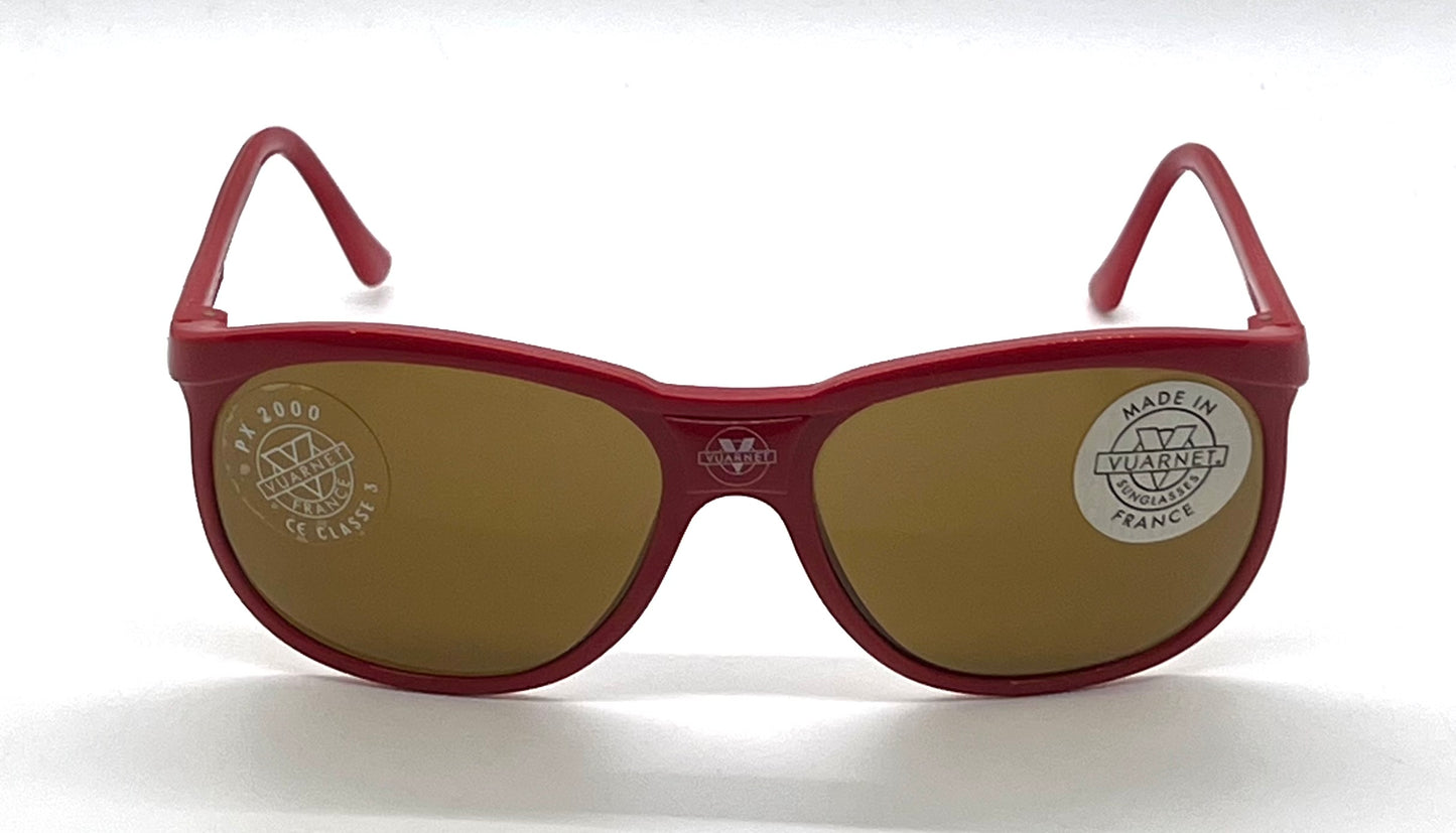 Vuarnet 084 PX2000 France Red NOS/Full Kit-Vintage 80s Sunglasses-