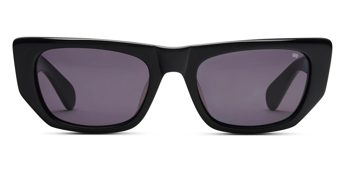 Benjamin B Ray Black Acetate Sunglasses Grey Lens Made in Japan