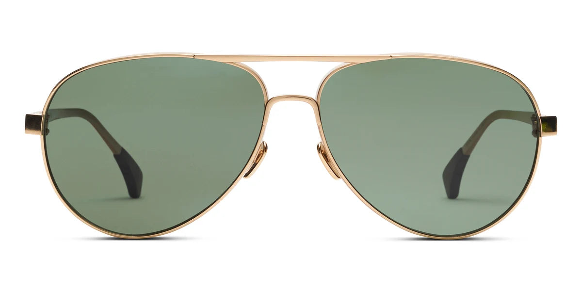 Benjamin Sherman Gold Titanium Aviator Sunglasses G15 Polarized Lens