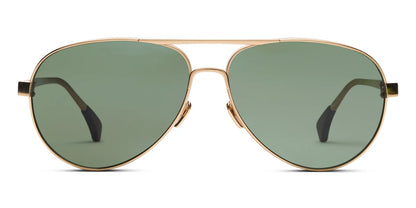 Benjamin Sherman Gold Titanium Aviator Sunglasses G15 Polarized Lens