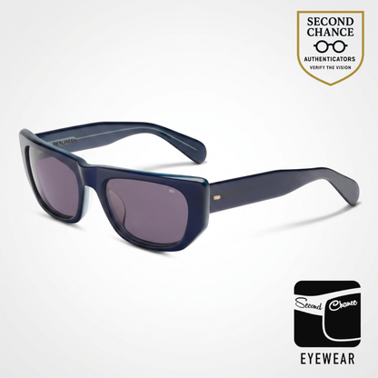Benjamin B Ray Indigo Acetate Sunglasses Grey Lens Made in Japan