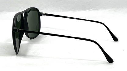 Bill Blass 22 BLK Vintage Aviator Sunglasses-New Solid Green Custom Lens Unworn-Japan