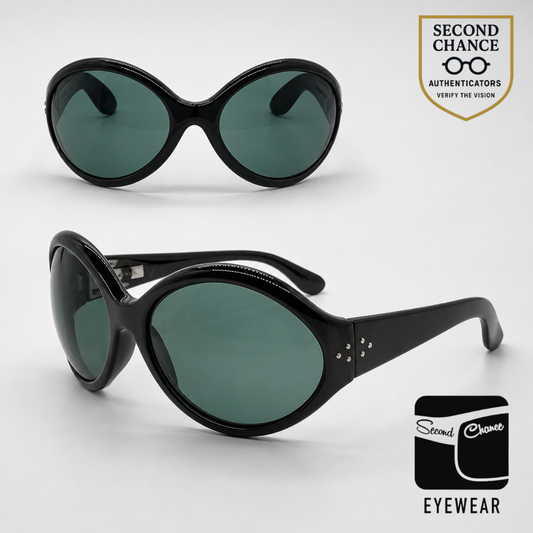 Blinde Double Bubbles Black/Crystal Oversized Vintage Sunglasses-Unworn