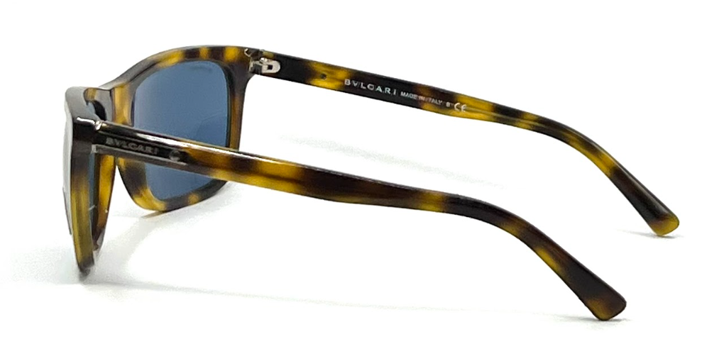 Bvlgari 7018 5299/80 Tortoise Blue Lens Vintage Sunglasses Made in Italy 57-19