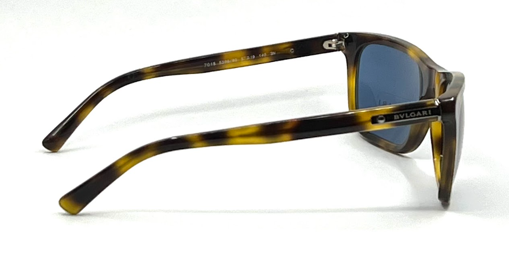Bvlgari 7018 5299/80 Tortoise Blue Lens Vintage Sunglasses Made in Italy 57-19