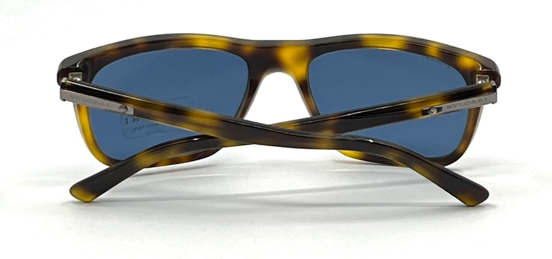 Bvlgari 7018 5299/80 Tortoise Blue Lens Vintage Sunglasses Made in Italy 57-19