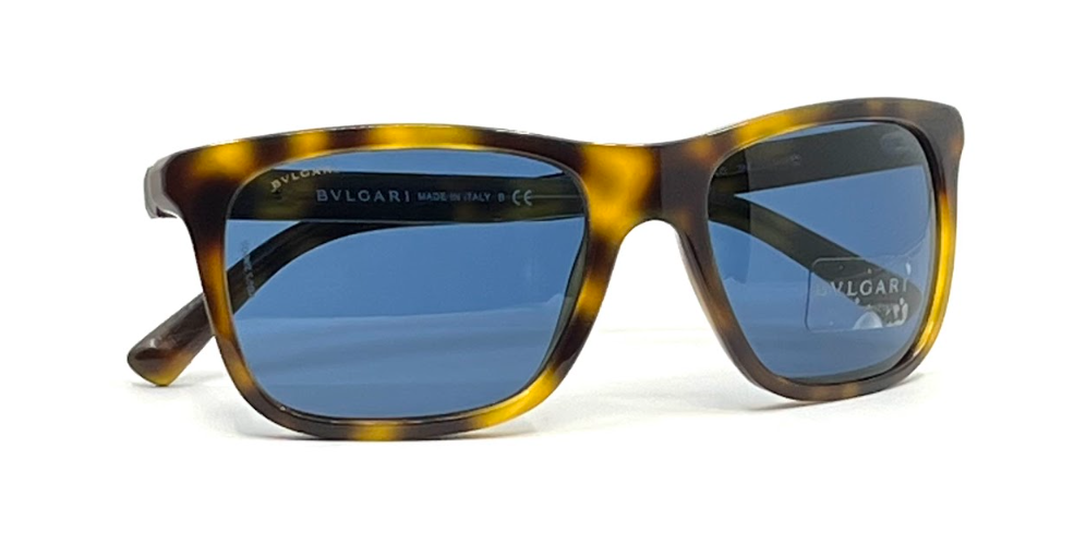 Bvlgari 7018 5299/80 Tortoise Blue Lens Vintage Sunglasses Made in Italy 57-19