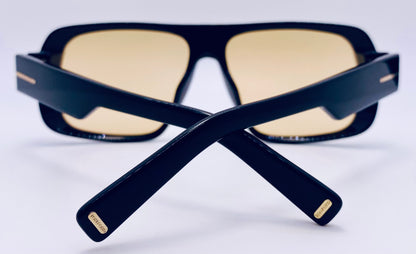 Brand New Tom Ford “TURNER” Sunglasses-Glossy Black Frame-Yellow Photochromic Lenses