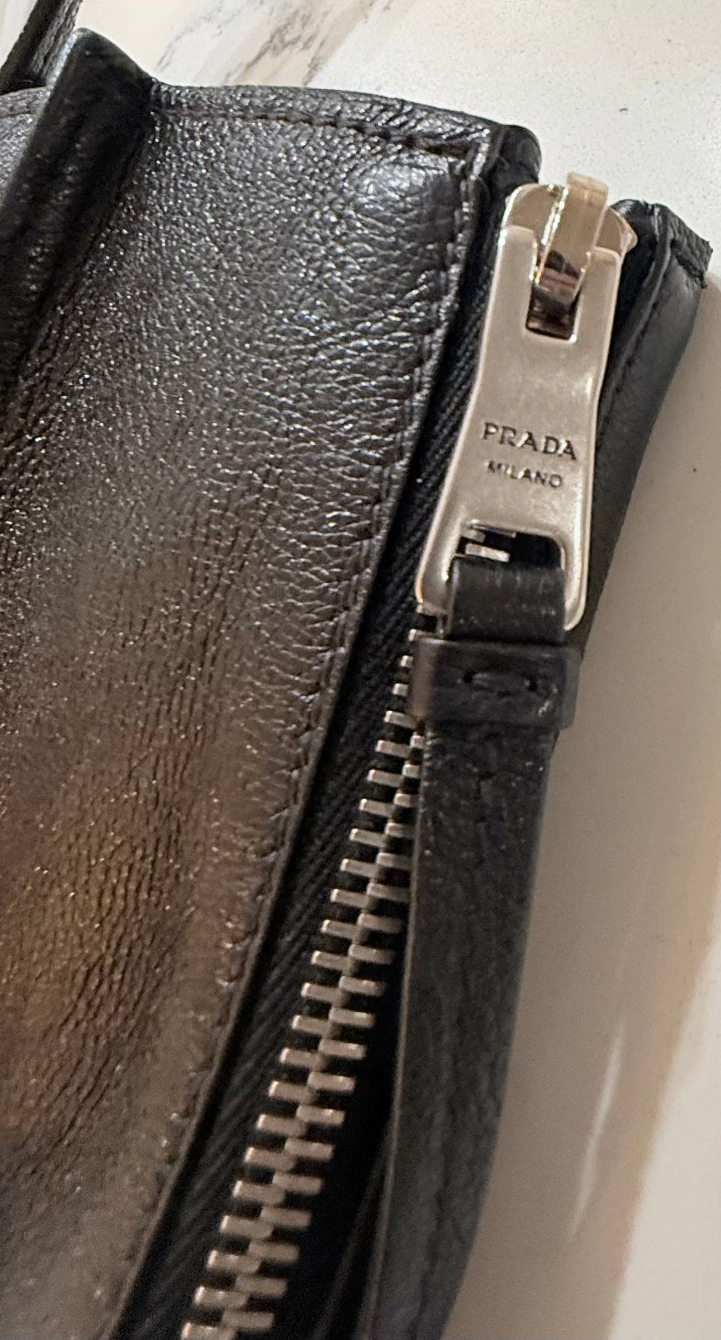 Prada Milano VINTAGE Leather Tote Bag-Suede Interior-Italy