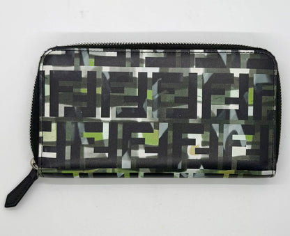 FENDI FF LOGO CAMO ZIP-AROUND WALLET / LONG CLUTCH – NEW / UNUSED