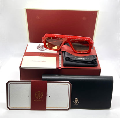 Jacques Marie Mage Decato Vermillion Bunker77 Sunglasses LTD 25 Unworn Full Kit