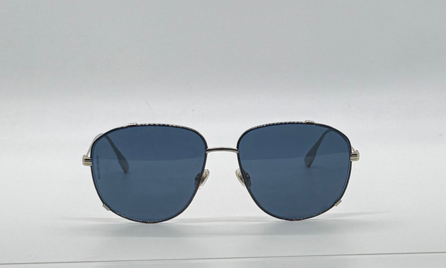 Dior 2VK49-VINTAGE Gold Metal Sunglasses-Blue Lenses 58-15-145 Unworn-Full Kit