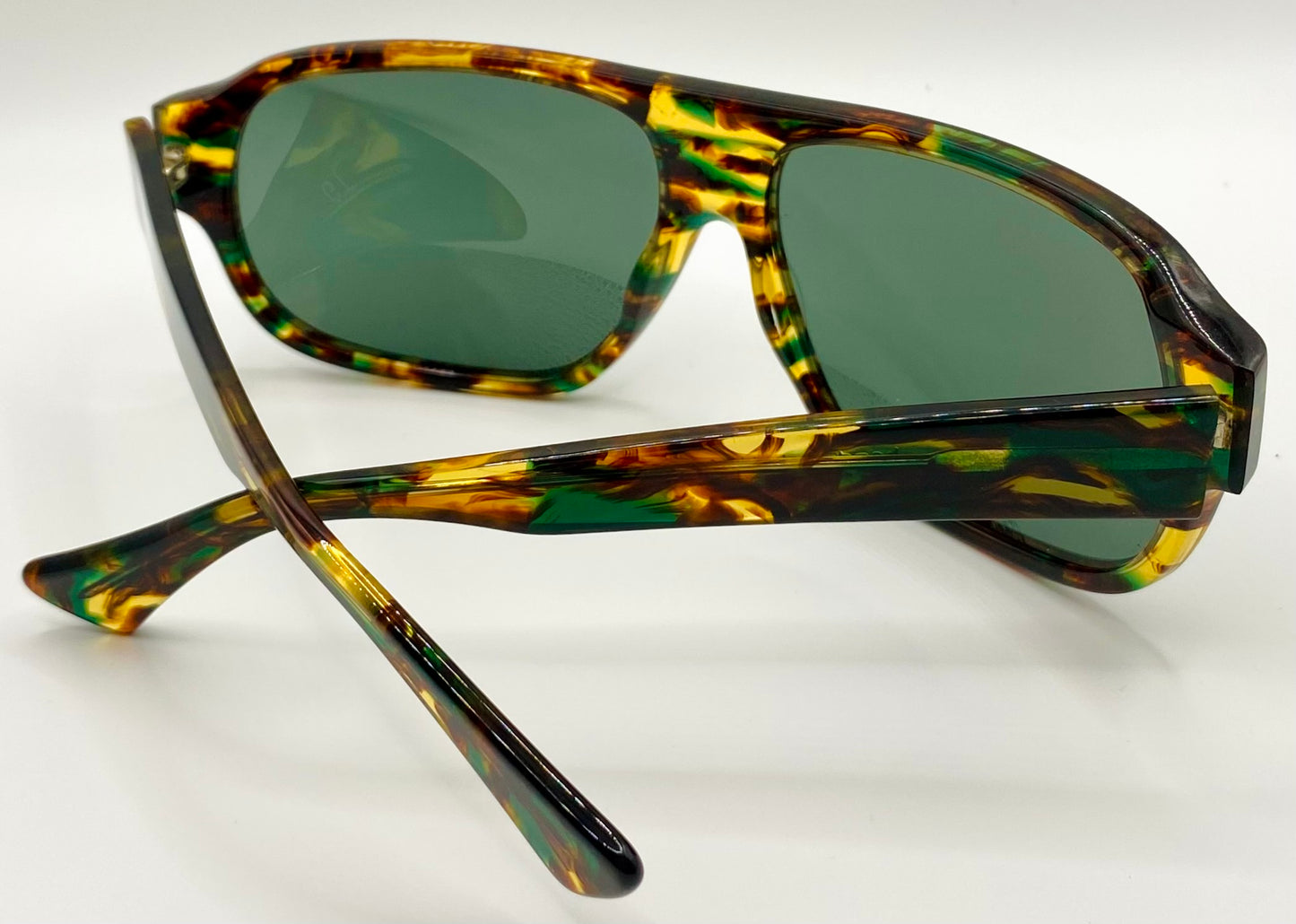 Deadstock Kala Eyewear - USA Made Green/Brown/Amber Tortoise Shell Sunglasses