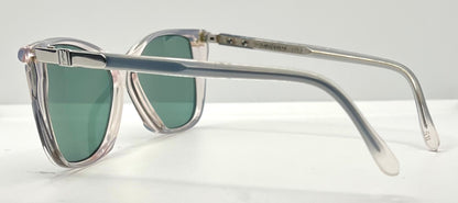 YSL SL 611 VINTAGE Sunglasses-Clear Grey w/New Green Custom Lenses-54mm-NOS