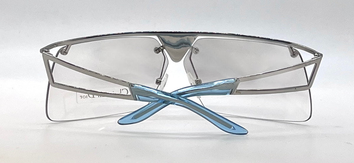 Dior Clubbing/S Vintage Y2K Vintage Silver/Blue Sunglasses-Unworn-Rare Italy