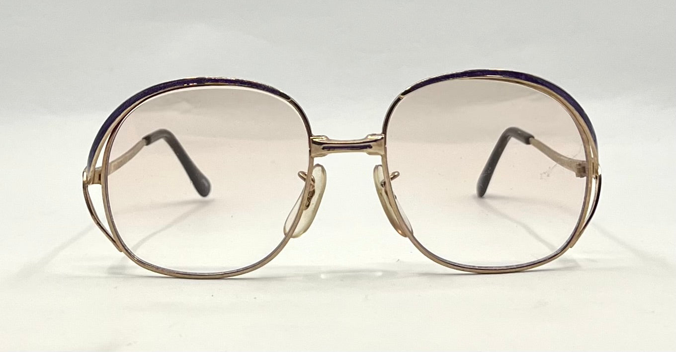 Vintage GILT ISABEL 52-18 Gold Purple Enamel Japan Sunglasses