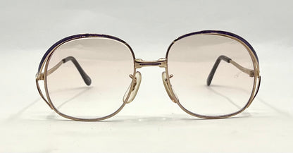 Vintage GILT ISABEL 52-18 Gold Purple Enamel Japan Sunglasses