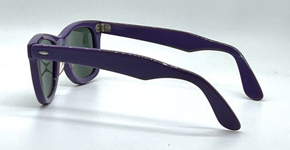Vintage Handmade USA Purple Acetate Sunglasses Original B&L Green Lenses NOS