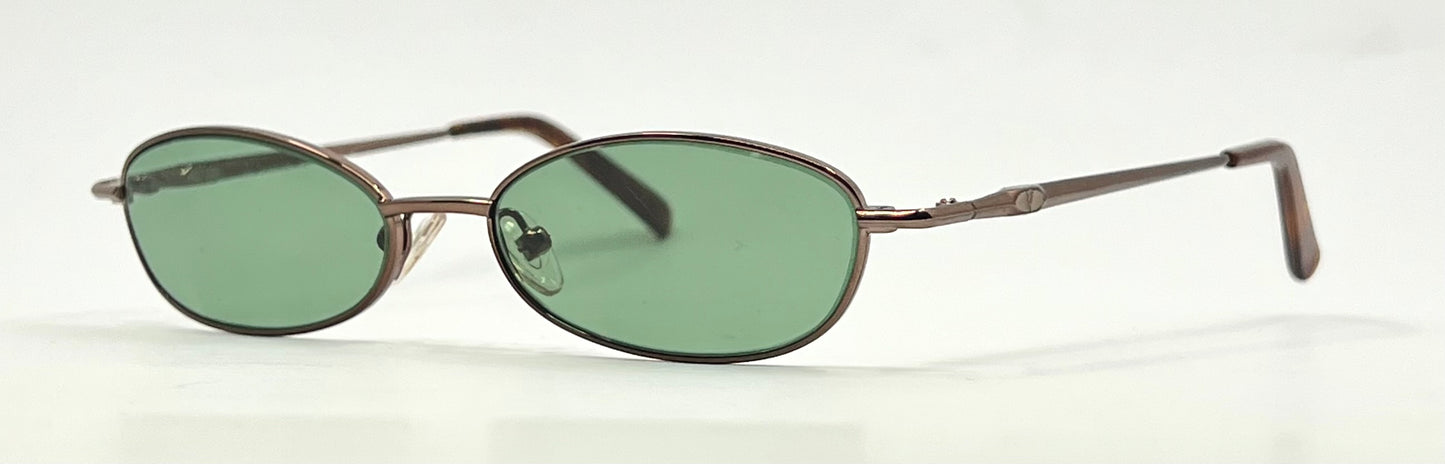 Valentino 5496 Oval Y2K Sunglasses Bronze-New Solid Green Custom Tinted Lenses