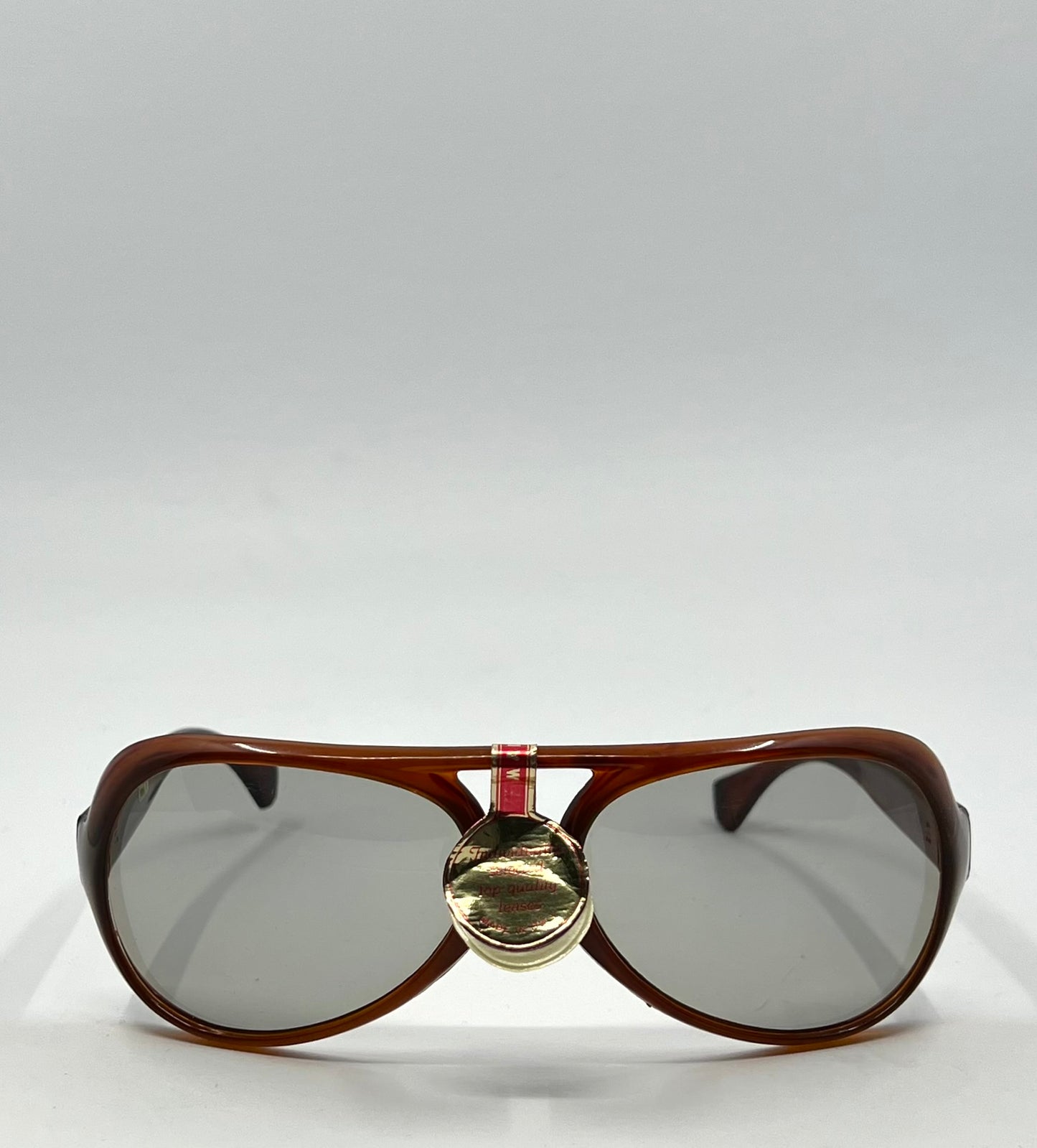 The 70s|80s Italian Sunglasses – Unworn Vintage Aviator Amber Acetate-Org. Lenses