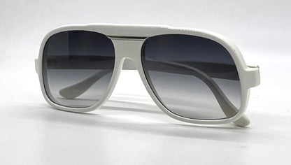 SRO VINTAGE Optical White Oversized Aviator Sunglasses-New Gray Gradient Lens-USA