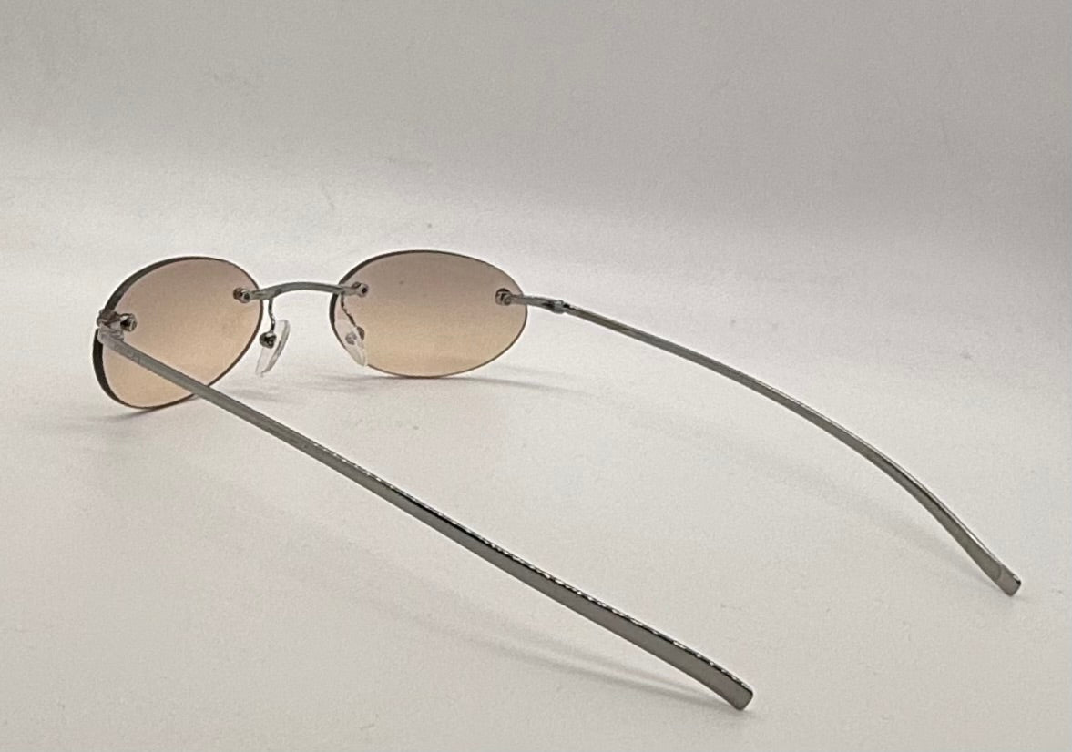 Gucci Gg1714|S 6Lb6P Rimless Oval Sunglasses 51-19-135 Deadstock Y2K Vintage