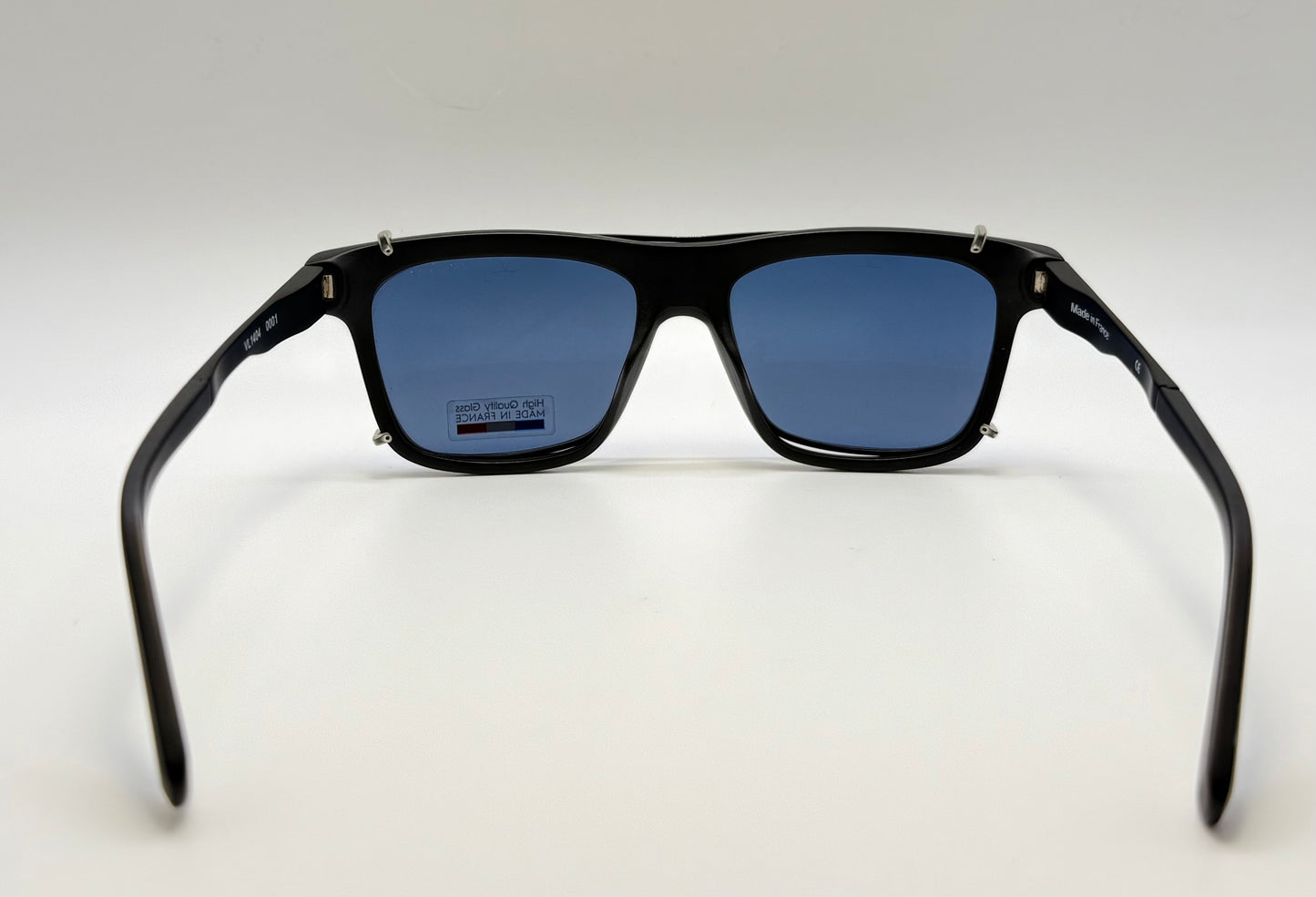 Brand New Vuarnet VL1404 0001 Matte Black Sunglasses with Polarized Blue Clip-Ons - Made in France