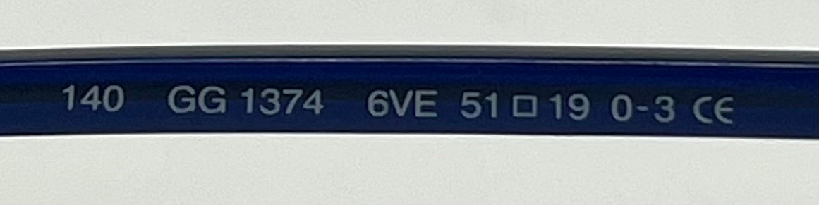 Gucci GG1374 6VE Y2K VINTAGE Oval Sunglasses-New Solid Blue Custom Lenses