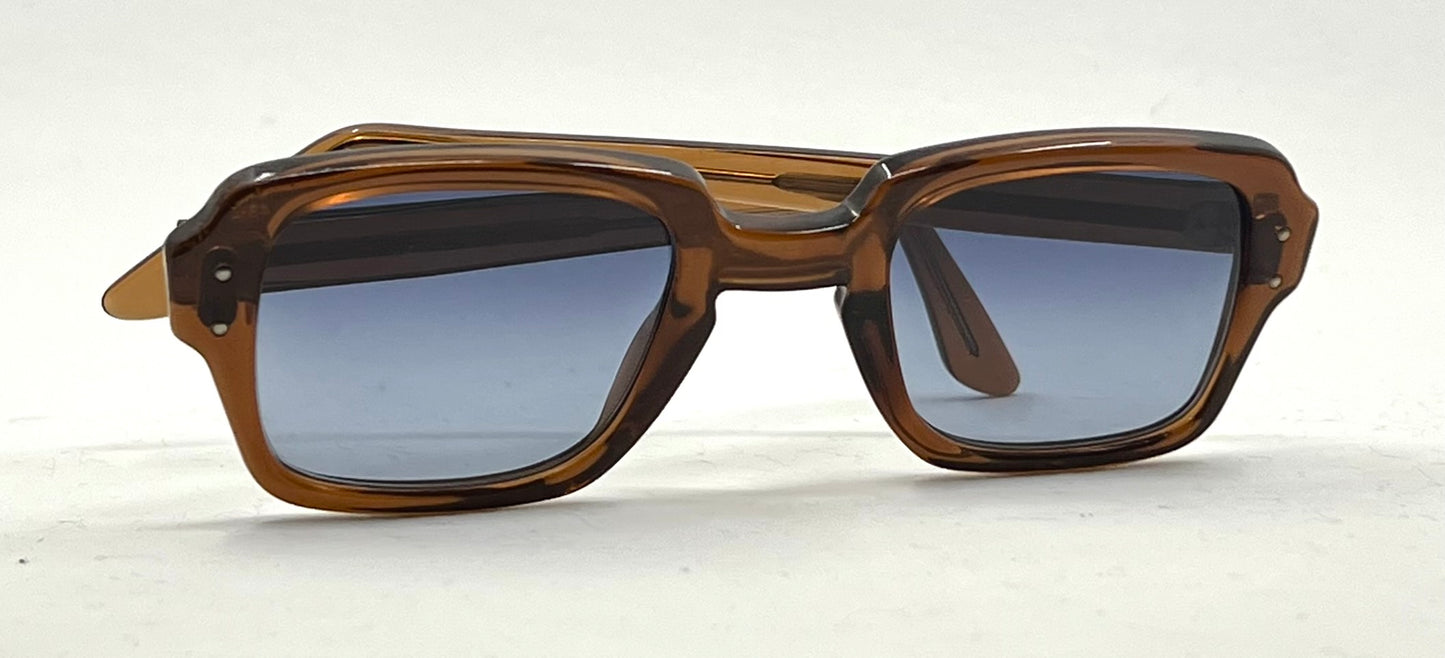 USS 46-24 VINTAGE Military Frames-New Gradient Blue Second Chance Customs Lenses
