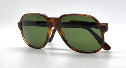 Tart Optical ACE HIGH-Vintage Amber Aviator Sunglasses-New Custom Green Lenses USA
