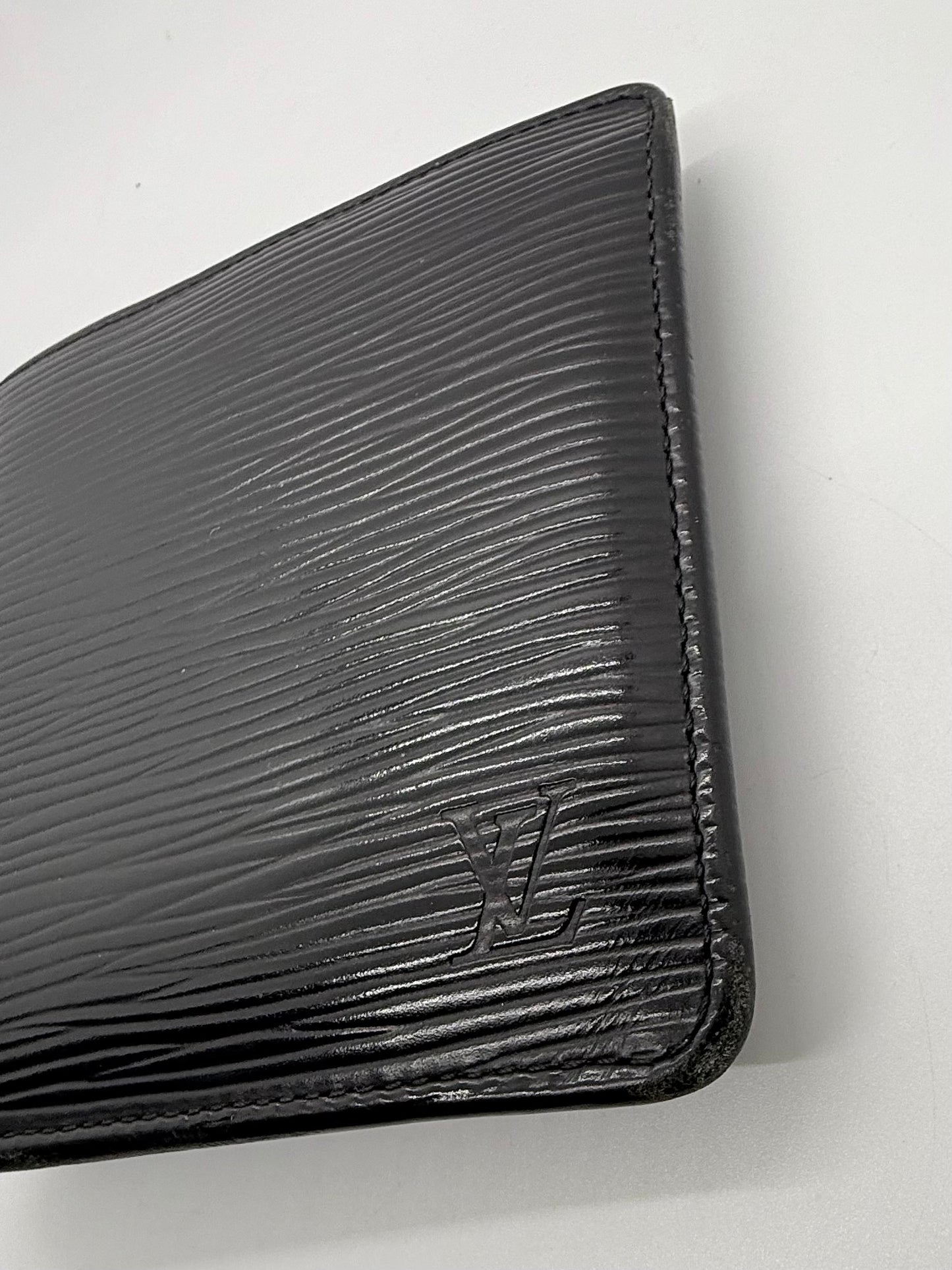 Louis Vuitton Epi Leather Bifold Wallet-Black Noir-LV Authentic