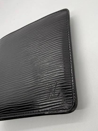 Louis Vuitton Epi Leather Bifold Wallet-Black Noir-LV Authentic