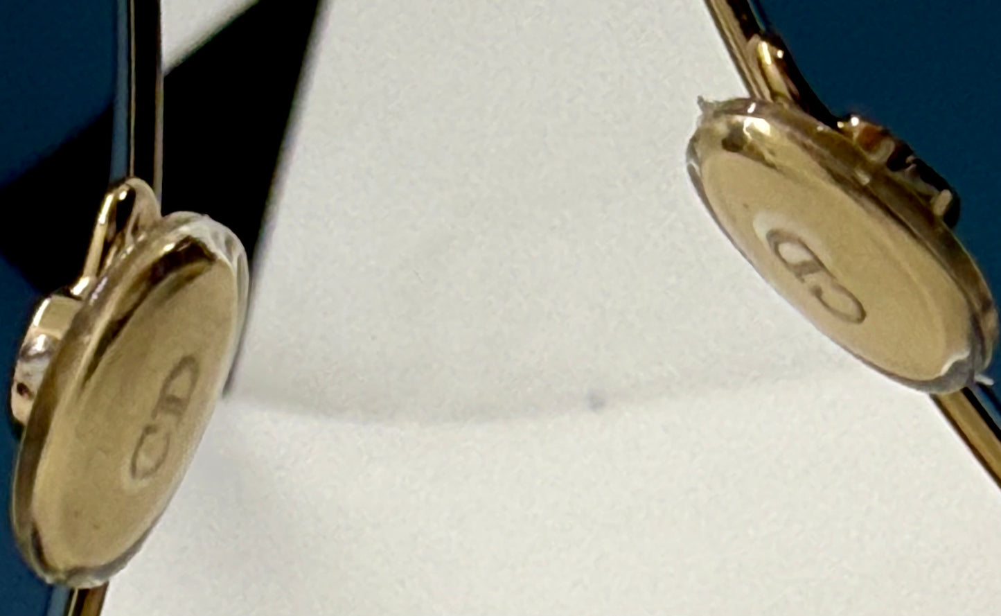 Dior 2VK49-VINTAGE Gold Metal Sunglasses-Blue Lenses 58-15-145 Unworn-Full Kit