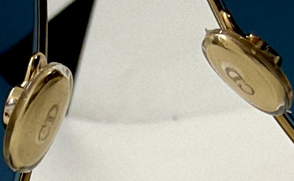 Dior 2VK49-VINTAGE Gold Metal Sunglasses-Blue Lenses 58-15-145 Unworn-Full Kit