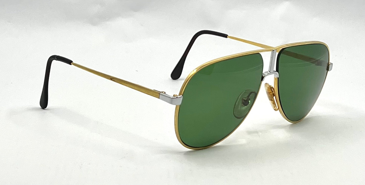 HEAD 77 F020-Vintage Aviator Sunglasses-Green Lenses-Italy-60mm-Unworn
