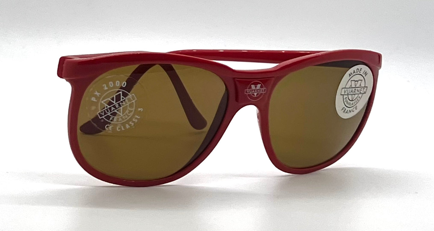 Vuarnet 084 PX2000 France Red NOS/Full Kit-Vintage 80s Sunglasses-