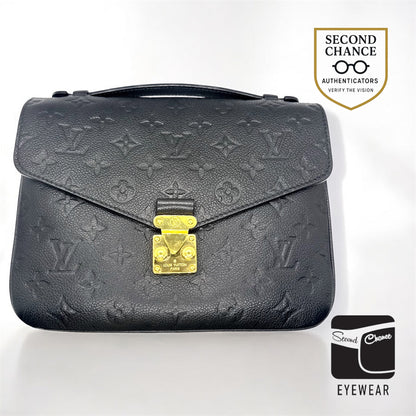 Louis Vuitton Pochette Metis Empreinte-Noir Black Leather Bag-Entrupy