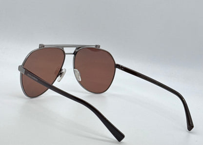 Dolce & Gabbana DG2149 1315/73 61mm-Gunmetal Brown Aviator-Sunglasses-Italy-Full Kit