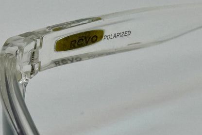 Vintage Revo HARNESS Polarized Sunglasses-Crystal Clear Frame w/New Dark Grey Polarized Lenses