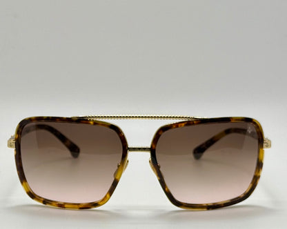 Brand New Philippe V No. 9 Sunglasses-Tortoise & Gold 63mm Frame-Handmade in Japan