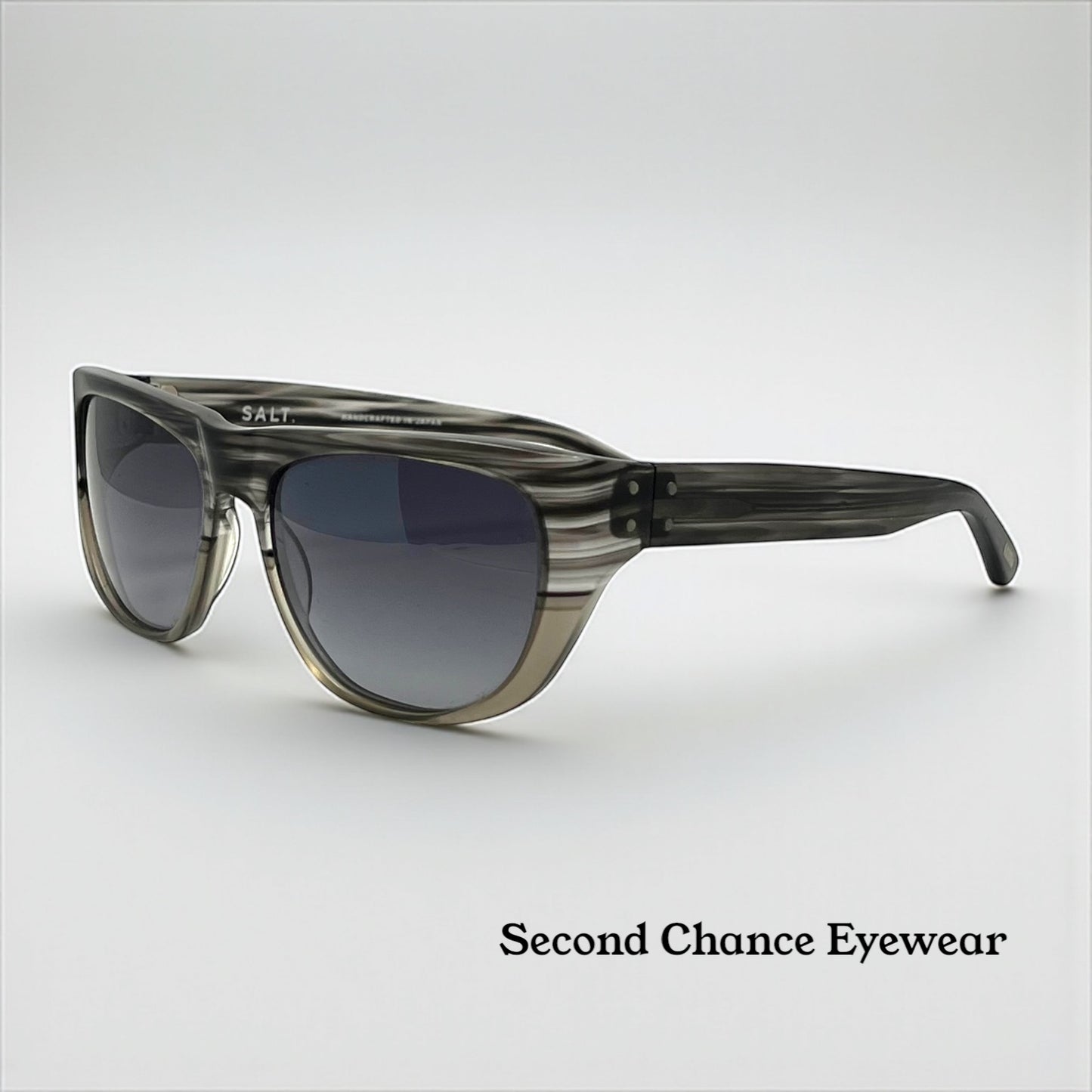 SALT. Polarized Sunglasses- Striated Grey Acetate-Japan-Unworn/Deadstock