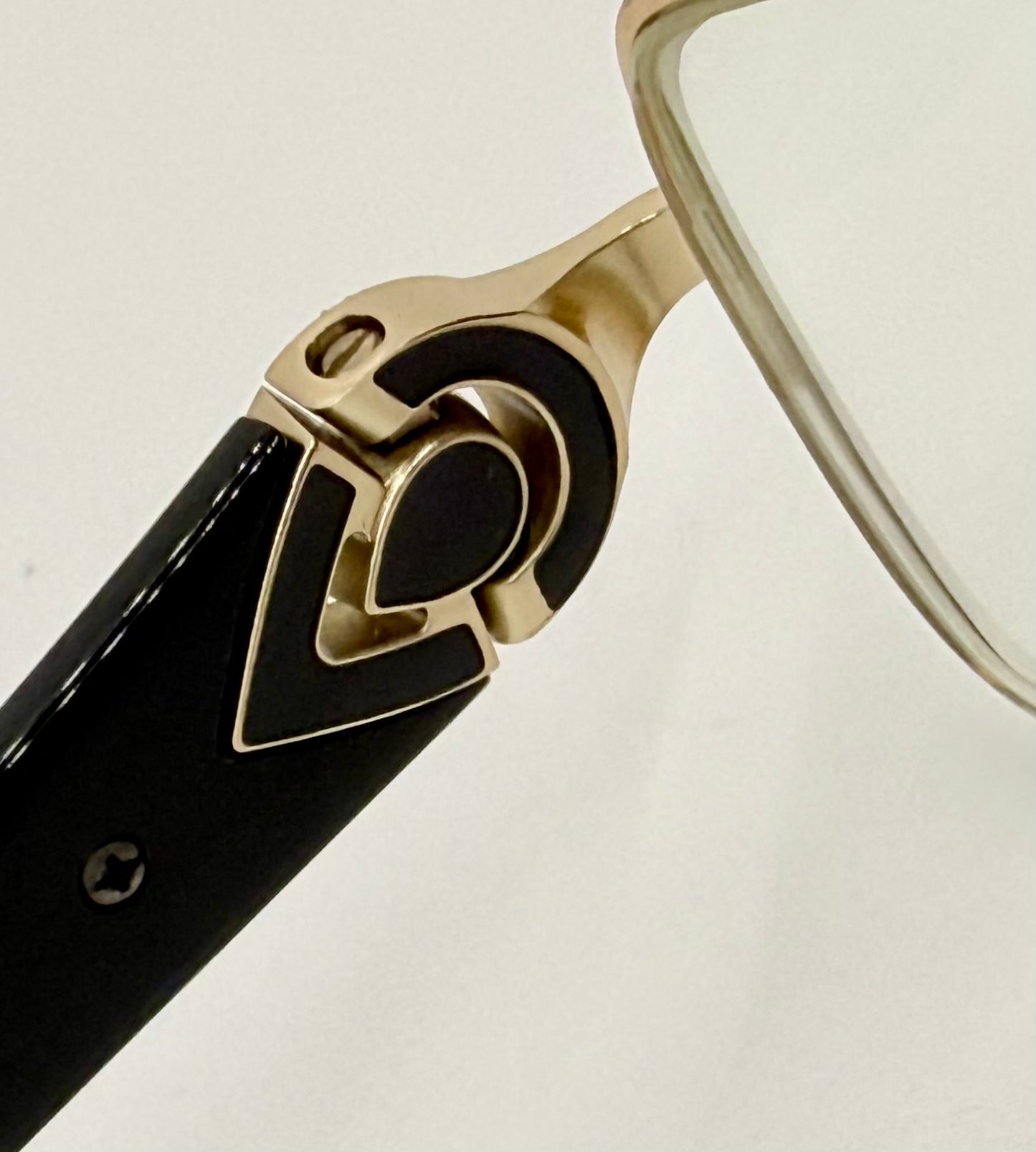 BVLGARI BB2157-B 376 Optical Frames Half Rim Gold Black Italy 55-17-135 w/ Case
