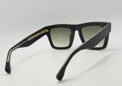 JAZO Sunglasses-Bold Square Sunglasses – Black Acetate with Green Gradient Lenses-Brand New