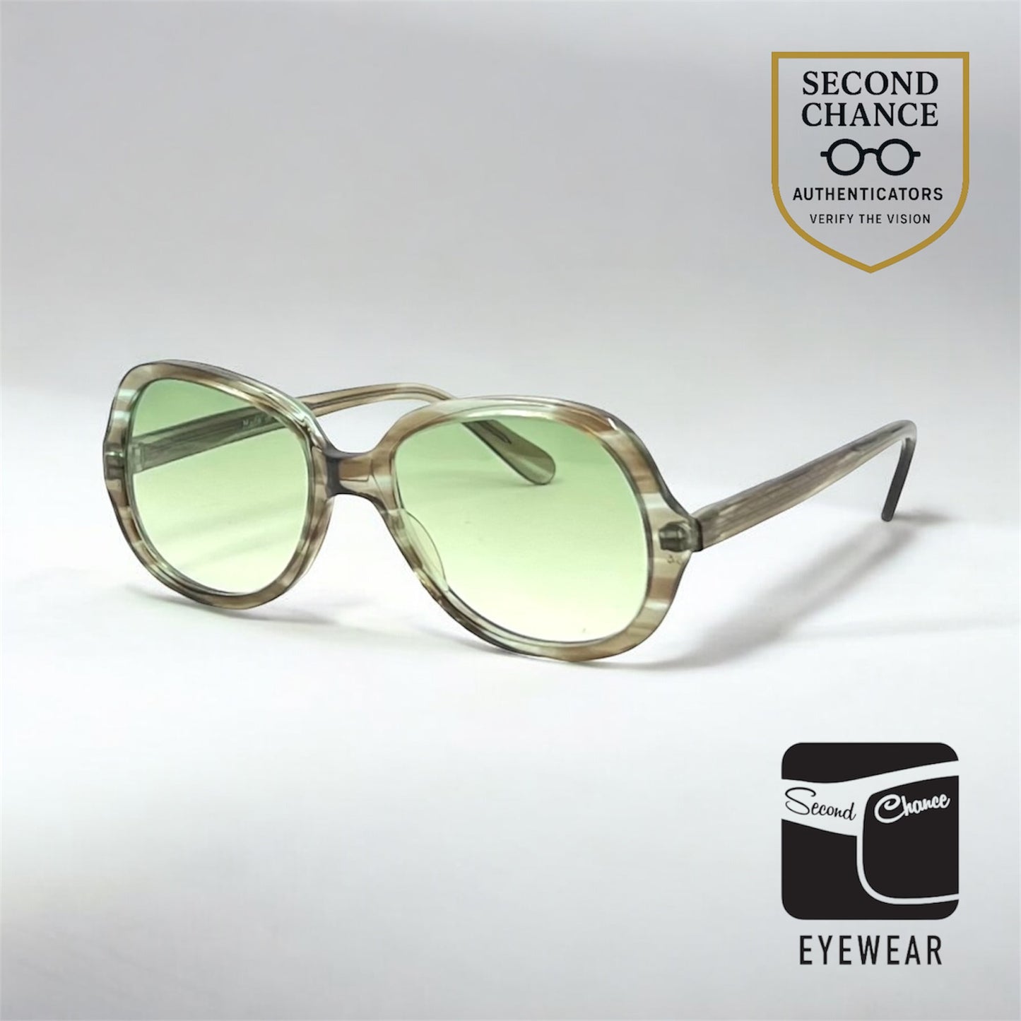 OWE 224-40 VINTAGE Sunglasses Made in Germany-Oversized Round Frame