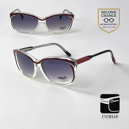 Elegante Mademoiselle V Vintage Sunglasses-Red/Black Unworn/NOS-France