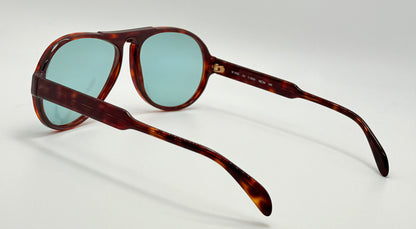 Vintage Silhouette M2095 Keyhole Aviator-Tortoise Acetate & Custom Aquamarine Lenses