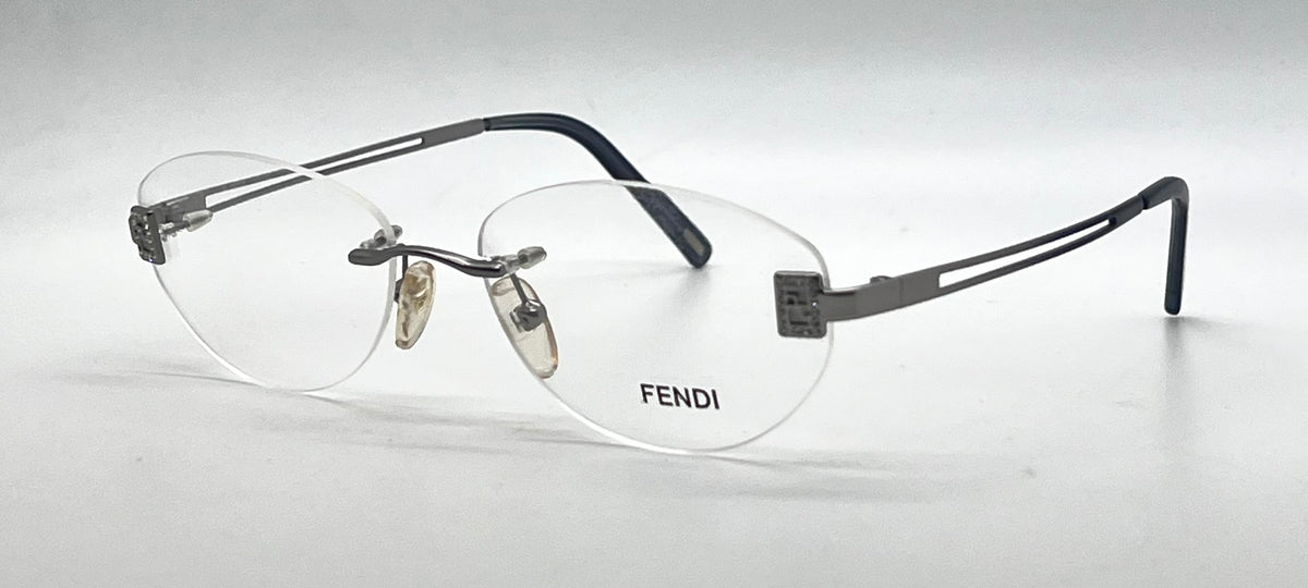 Fendi F585 Rimless Crystal FF VINTAGE Eyeglasses UNWORN/Italy 52-16-130mm