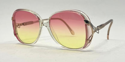 Luxottica Vintage Oversized Sunglasses-with New Rose/Lemon Custom Lenses